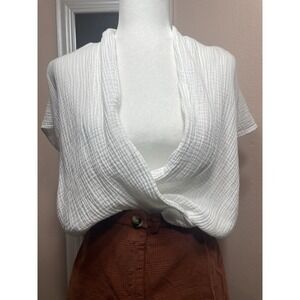 Natalie Busby Gauze Wrap Top White Cotton Oversized Boho Beach